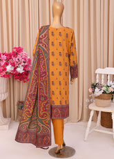 HZ Textiles Printed Linen Slub 3 Piece Unstitched Suit HZ25LSS LSD-309